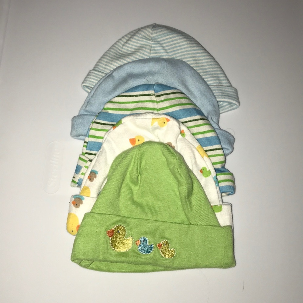 5 baby hats